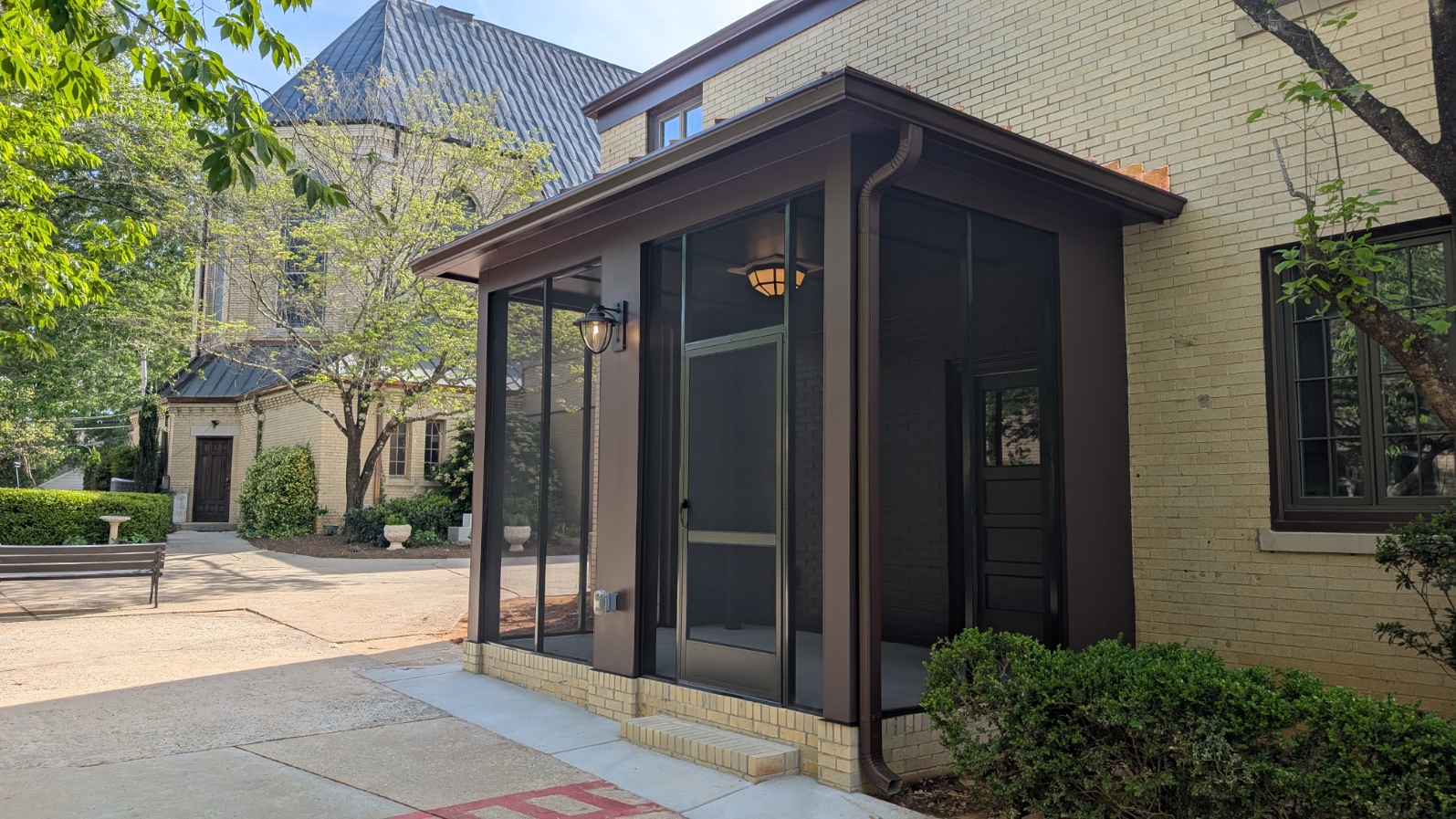 Screened Porch: Bronze-framed entry porch in LANCASTER, SC