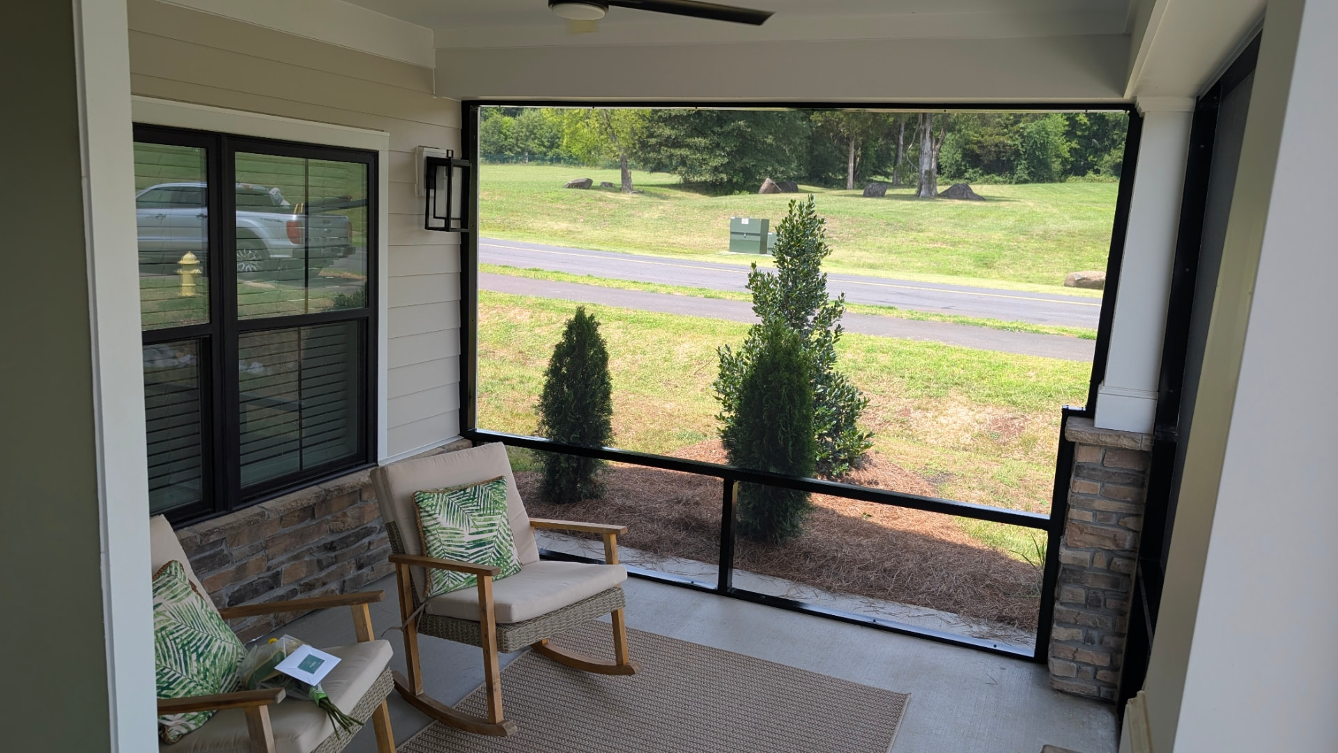 Screened Porch: Rocking-chair porch interior in FLORENCE, SC