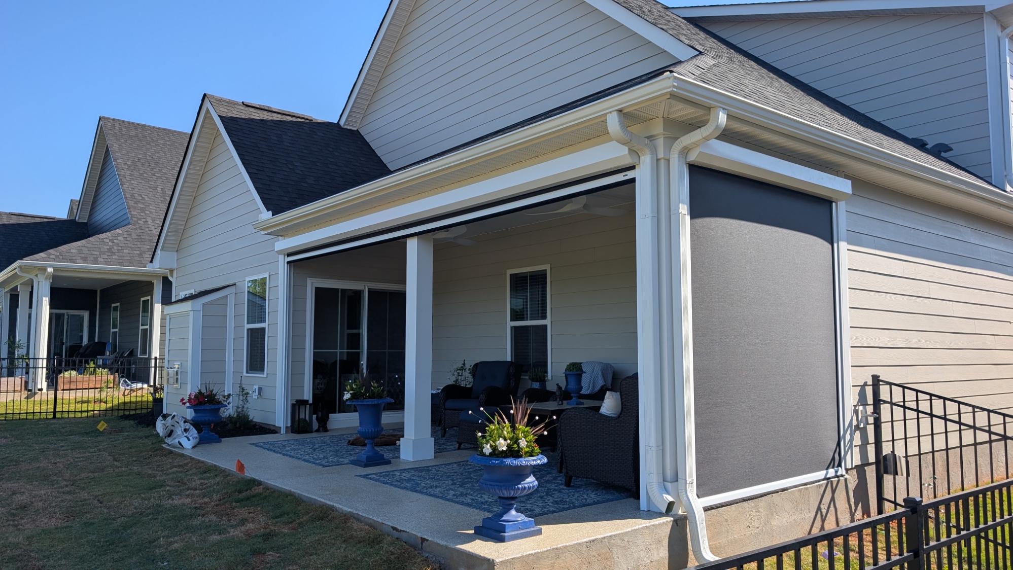 Screened Porch: Motorized screen patio enclosure in LANCASTER, SC
